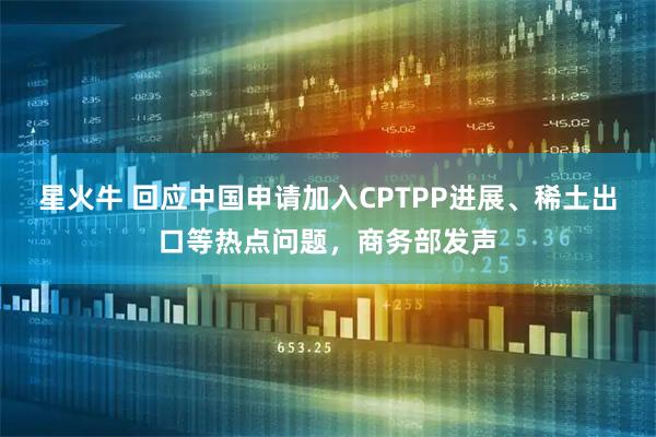 星火牛 回应中国申请加入CPTPP进展、稀土出口等热点问题，商务部发声