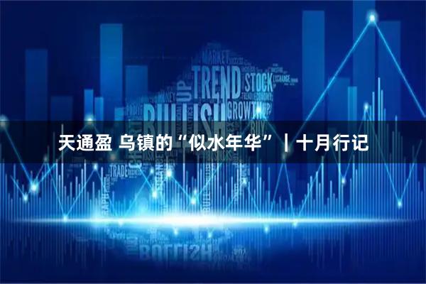 天通盈 乌镇的“似水年华”｜十月行记